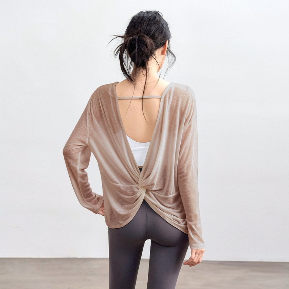 Yoga Fitness Training - Women Lightweight Yoga Blouse Long Sleeve
