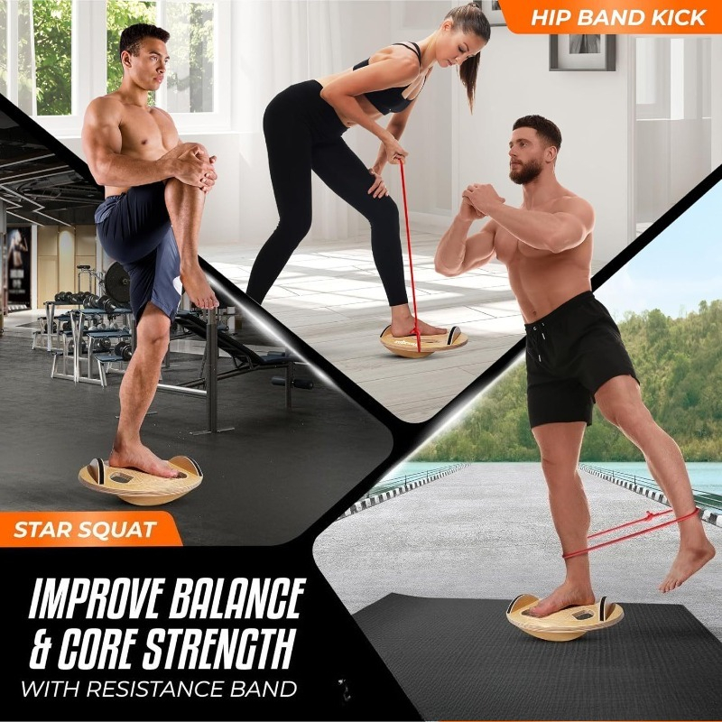 Wooden Fitness Balance Board A - Yoga Fitness Training 评论和价格